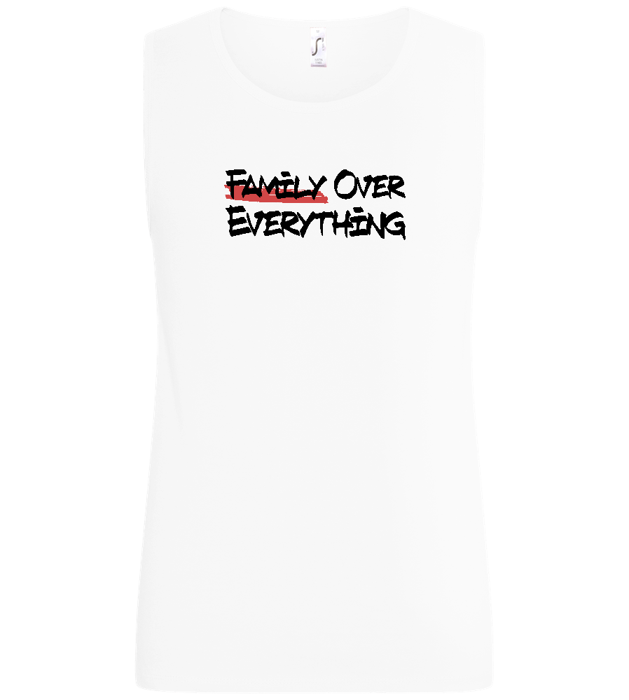 Family over Everything Design - Basic men's tank top_WHITE_front