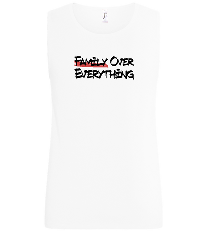 Family over Everything Design - Basic men's tank top_WHITE_front