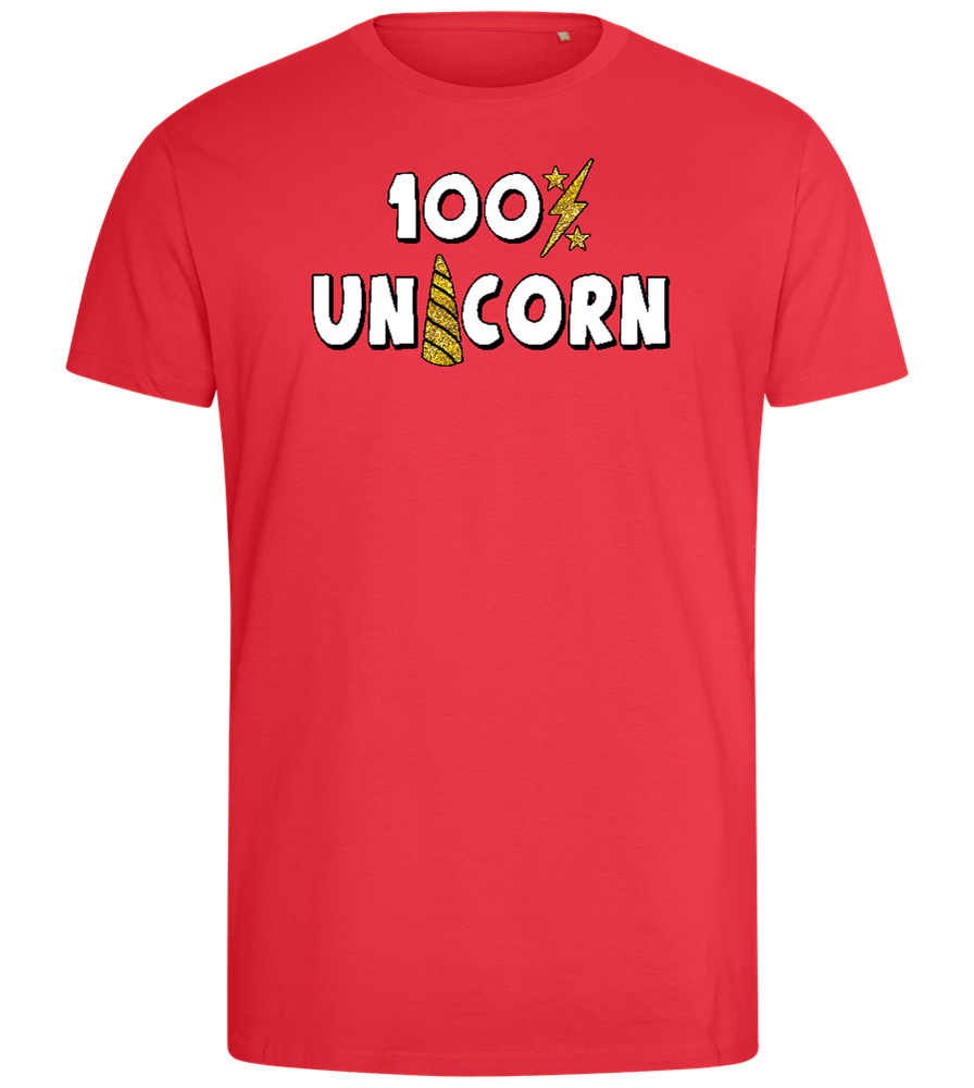 100 Percent Unicorn Design - Comfort men's fitted t-shirt_BRIGHT RED_front