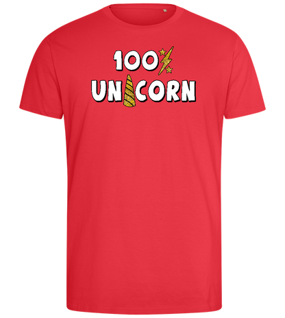 100 Percent Unicorn Design - Comfort men's fitted t-shirt_BRIGHT RED_front