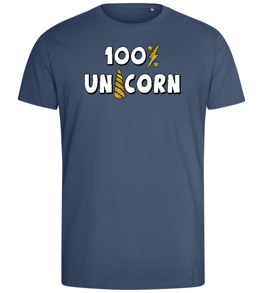 100 Percent Unicorn Design - Comfort men's fitted t-shirt_DENIM_front