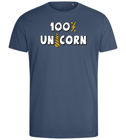 100 Percent Unicorn Design - Comfort men's fitted t-shirt_DENIM_front