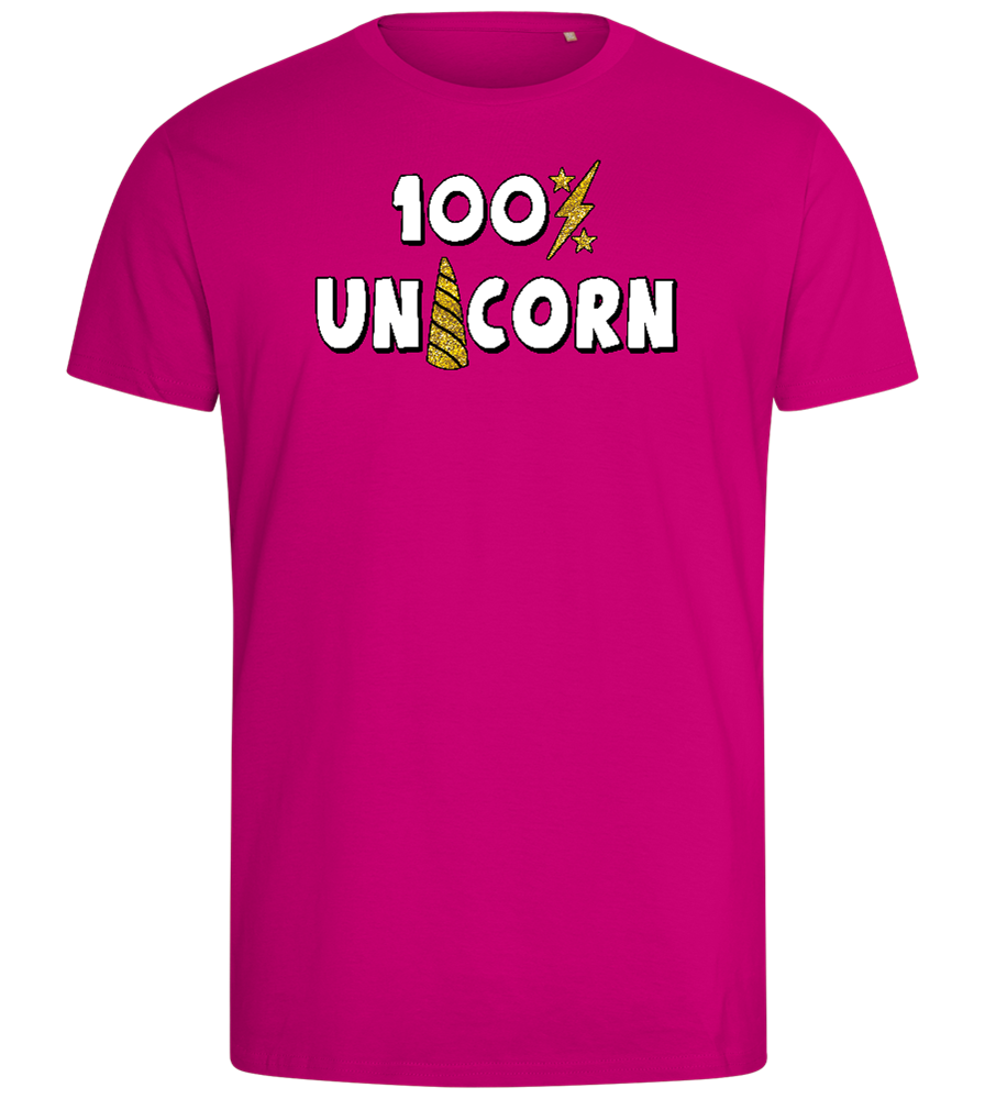 100 Percent Unicorn Design - Comfort men's fitted t-shirt_FUCHSIA_front