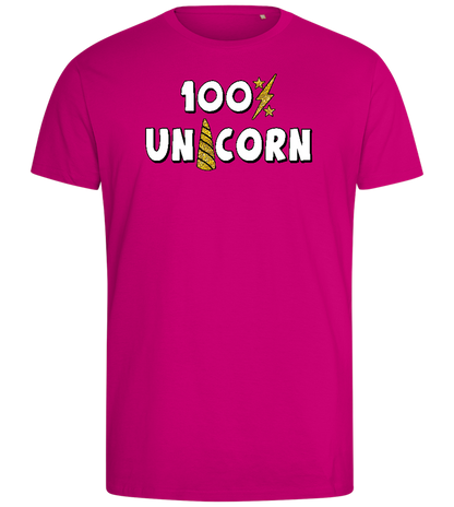 100 Percent Unicorn Design - Comfort men's fitted t-shirt_FUCHSIA_front