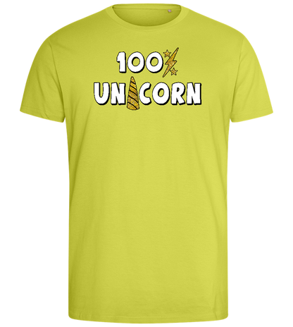 100 Percent Unicorn Design - Comfort men's fitted t-shirt_GREEN APPLE_front