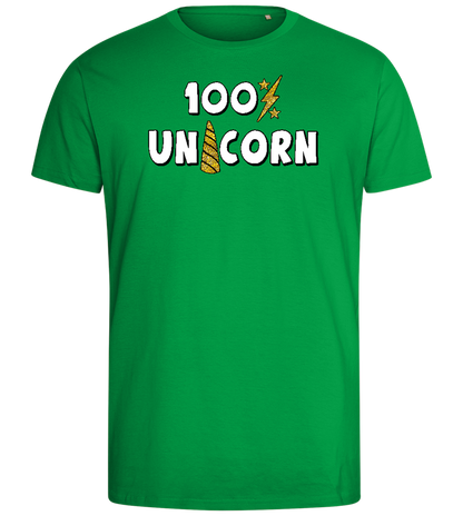 100 Percent Unicorn Design - Comfort men's fitted t-shirt_MEADOW GREEN_front