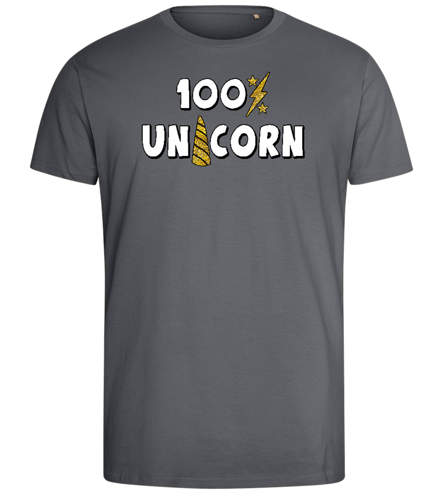 100 Percent Unicorn Design - Comfort men's fitted t-shirt_MOUSE GREY_front