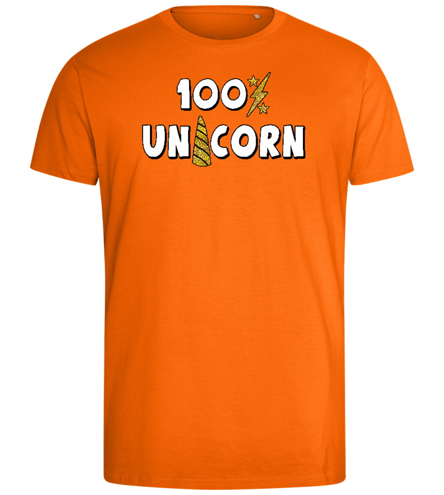 100 Percent Unicorn Design - Comfort men's fitted t-shirt_ORANGE_front