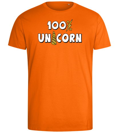 100 Percent Unicorn Design - Comfort men's fitted t-shirt_ORANGE_front