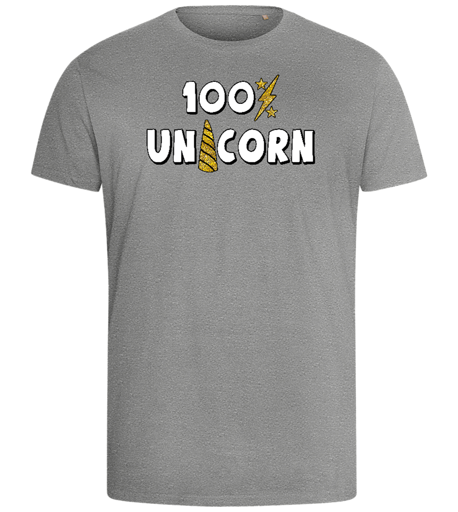 100 Percent Unicorn Design - Comfort men's fitted t-shirt_ORION GREY_front