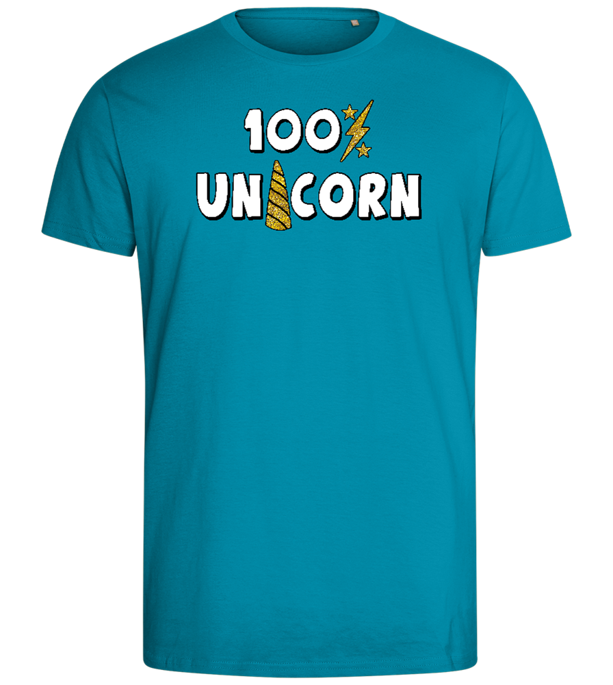 100 Percent Unicorn Design - Comfort men's fitted t-shirt_TURQUOISE_front