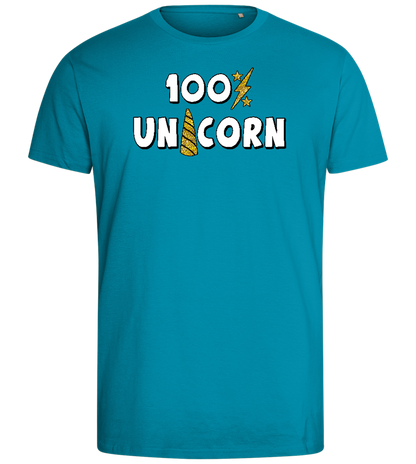 100 Percent Unicorn Design - Comfort men's fitted t-shirt_TURQUOISE_front