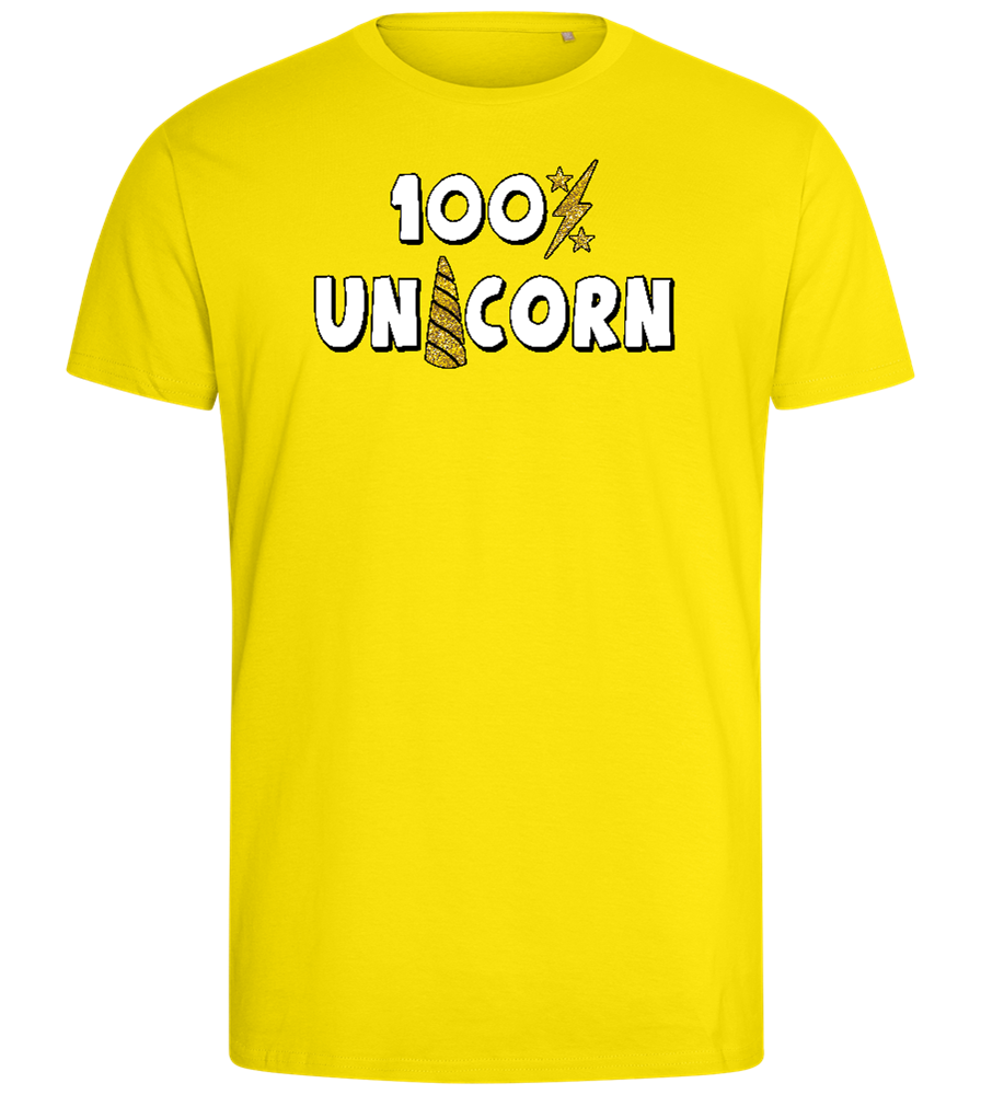 100 Percent Unicorn Design - Comfort men's fitted t-shirt_YELLOW_front