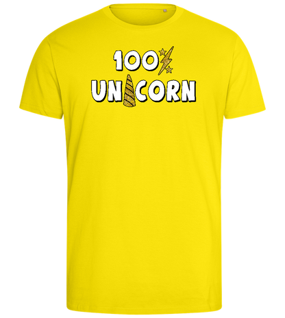 100 Percent Unicorn Design - Comfort men's fitted t-shirt_YELLOW_front