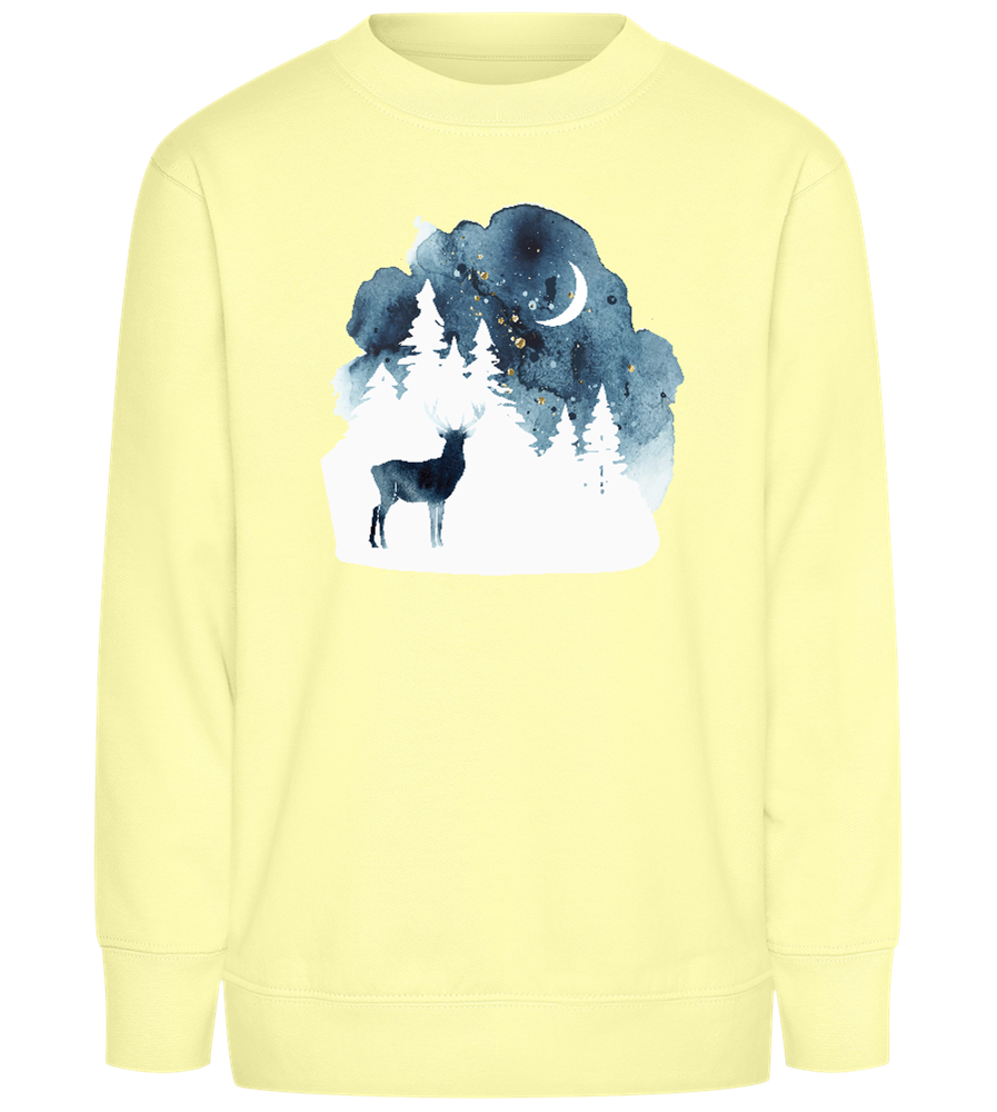 Watercolor Christmas Night Design - Comfort Kids Sweater_AMARELO CLARO_front