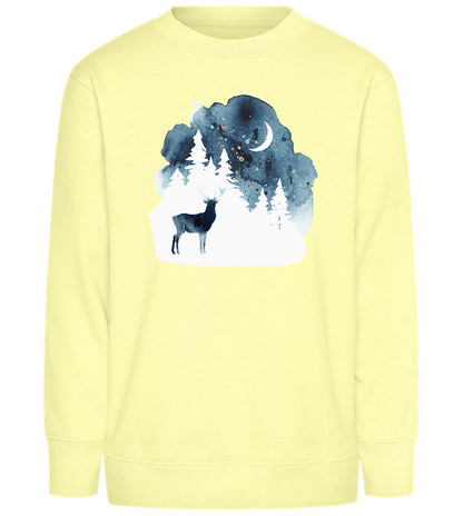 Watercolor Christmas Night Design - Comfort Kids Sweater_AMARELO CLARO_front