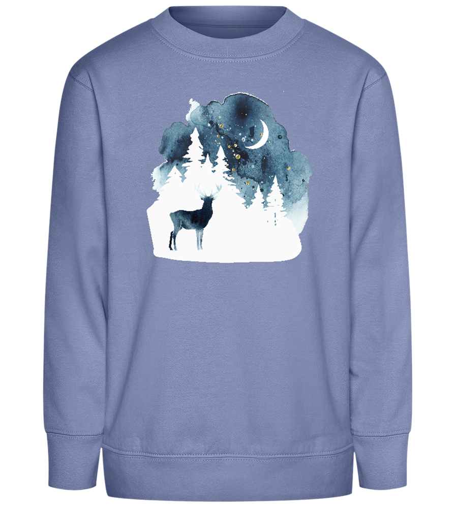 Watercolor Christmas Night Design - Comfort Kids Sweater_BLUE_front