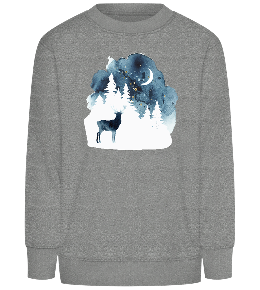 Watercolor Christmas Night Design - Comfort Kids Sweater_ORION GREY II_front