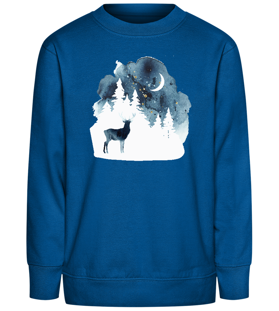 Watercolor Christmas Night Design - Comfort Kids Sweater_ROYAL_front