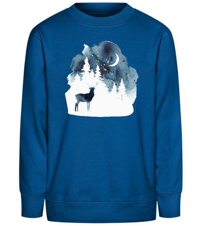 Watercolor Christmas Night Design - Comfort Kids Sweater_ROYAL_front