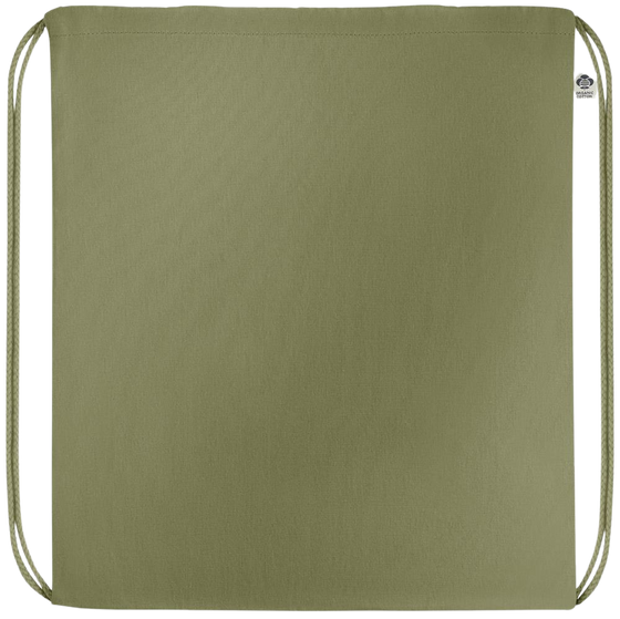 Premium colored organic cotton drawstring bag_GREEN_front