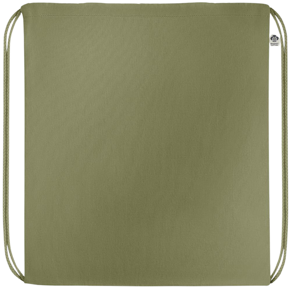 Premium colored organic cotton drawstring bag_GREEN_front