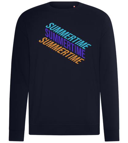 Summertime Text Design - Comfort unisex sweater_FRENCH NAVY_front