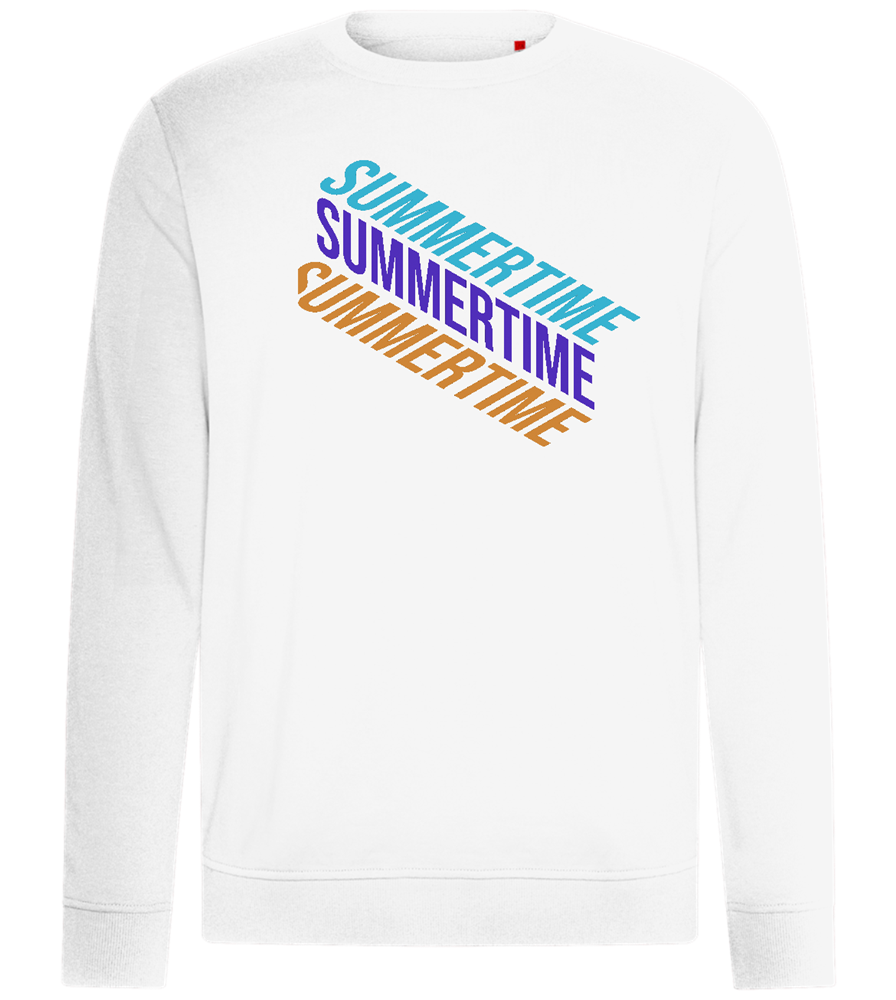 Summertime Text Design - Comfort unisex sweater_WHITE_front