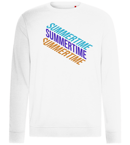 Summertime Text Design - Comfort unisex sweater_WHITE_front