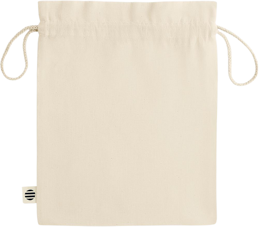 Zodiac Aries Design - Essential medium organic drawcord gift bag_BEIGE_back