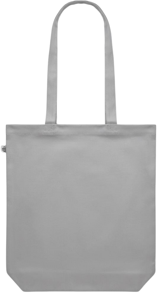 Zodiac Aquarius Design - Premium colored organic canvas shopping bag_GREY_back