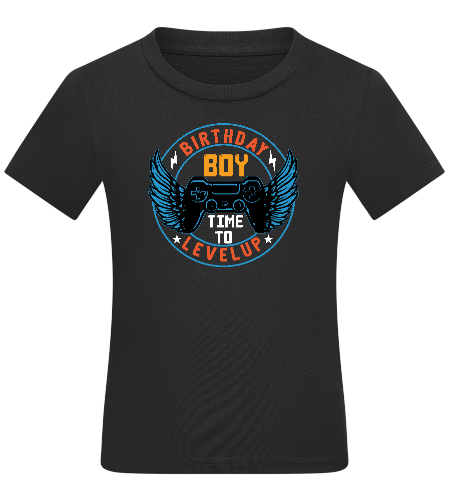 Birthday Level Up Design - Comfort boys fitted t-shirt_DEEP BLACK_front