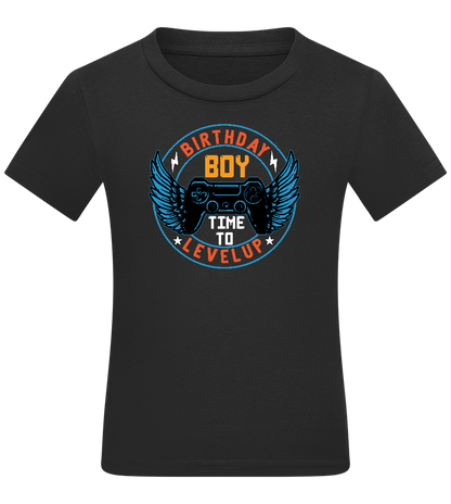 Birthday Level Up Design - Comfort boys fitted t-shirt_DEEP BLACK_front