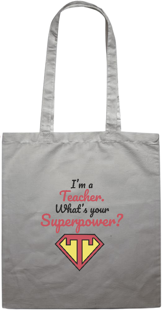 Im a Teacher Design - Essential colored event tote bag_GREY_front