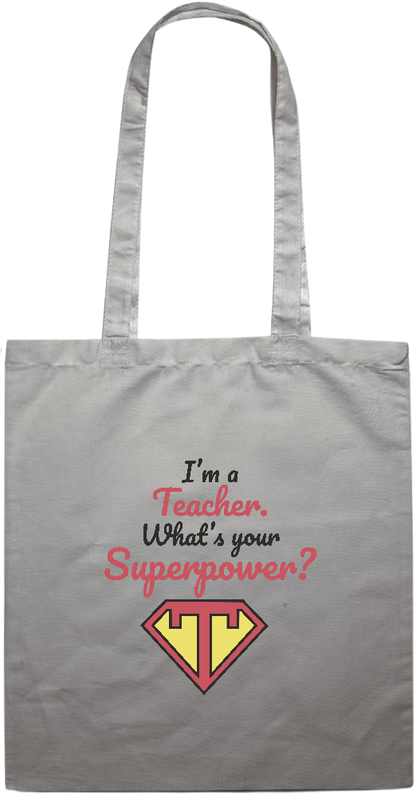 Im a Teacher Design - Essential colored event tote bag_GREY_front