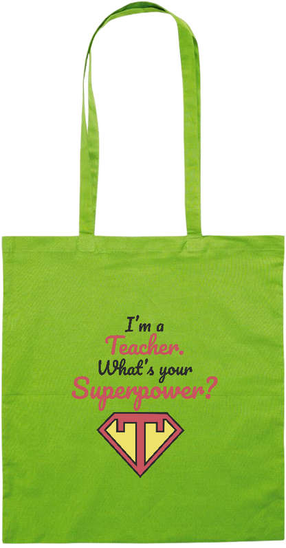 Im a Teacher Design - Essential colored event tote bag_LIME_front