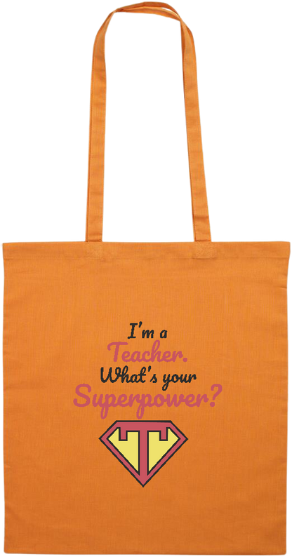 Im a Teacher Design - Essential colored event tote bag_ORANGE_front