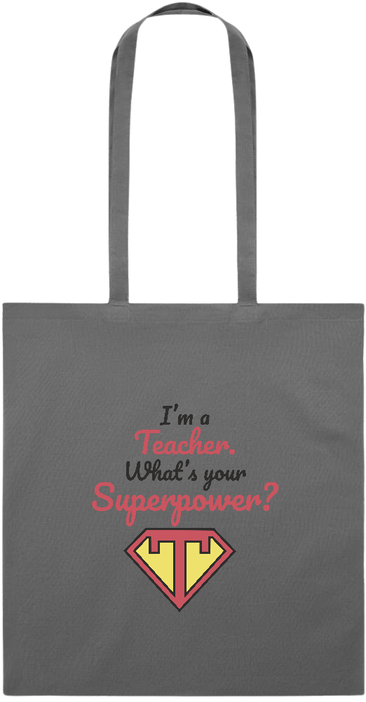 Im a Teacher Design - Essential colored event tote bag_STONE GREY_front