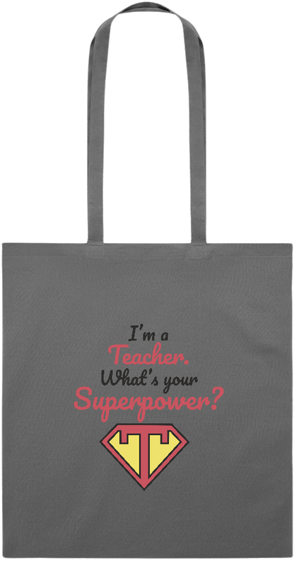 Im a Teacher Design - Essential colored event tote bag_STONE GREY_front