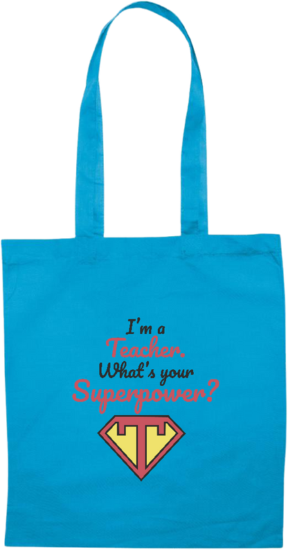 Im a Teacher Design - Essential colored event tote bag_TURQUOISE_front