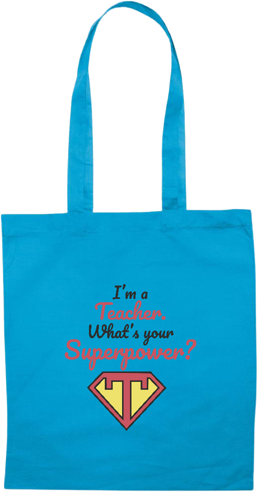 Im a Teacher Design - Essential colored event tote bag_TURQUOISE_front