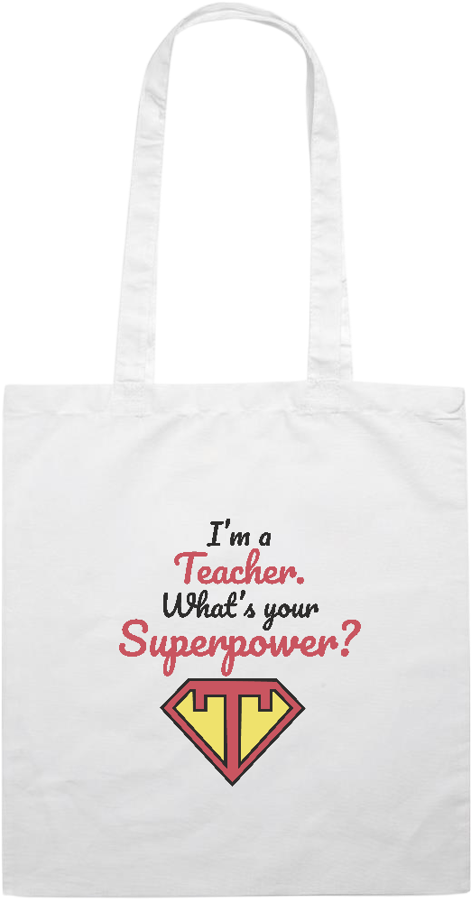 Im a Teacher Design - Essential colored event tote bag_WHITE_front