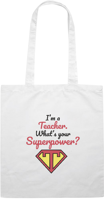 Im a Teacher Design - Essential colored event tote bag_WHITE_front