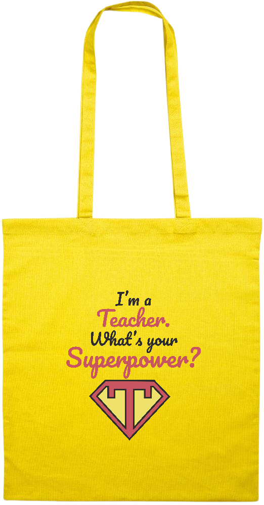 Im a Teacher Design - Essential colored event tote bag_YELLOW_front