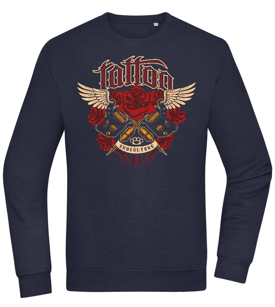 Subculture Tattoo Design - Comfort Essential Unisex Sweater_FRENCH NAVY_front