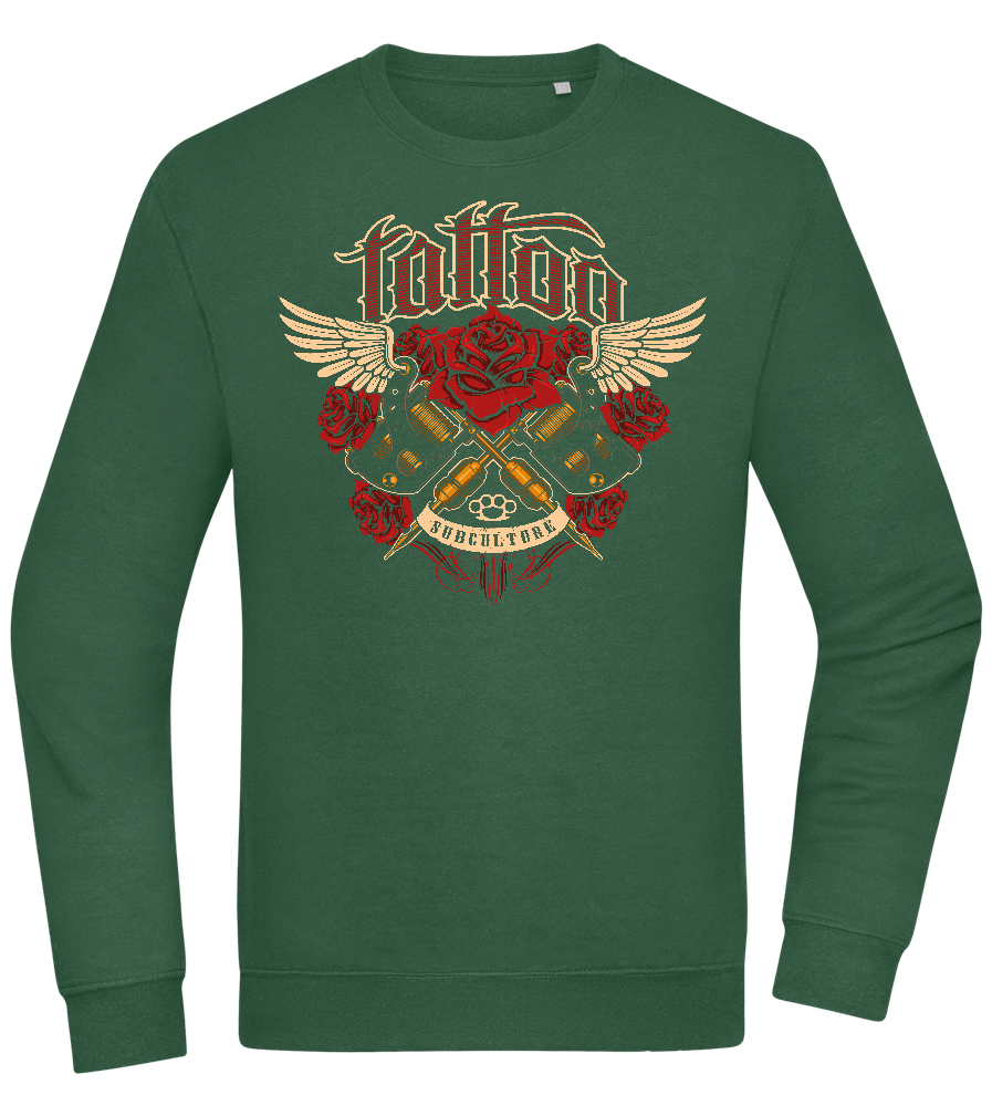 Subculture Tattoo Design - Comfort Essential Unisex Sweater_GREEN BOTTLE_front