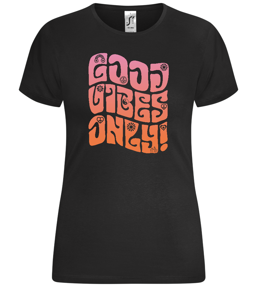 Good Vibes Only Gradient Design - Comfort women's t-shirt_DEEP BLACK_front