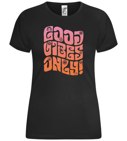 Good Vibes Only Gradient Design - Comfort women's t-shirt_DEEP BLACK_front