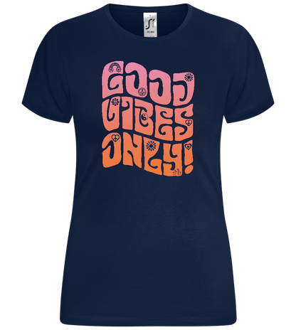 Good Vibes Only Gradient Design - Comfort women's t-shirt_MARINE_front