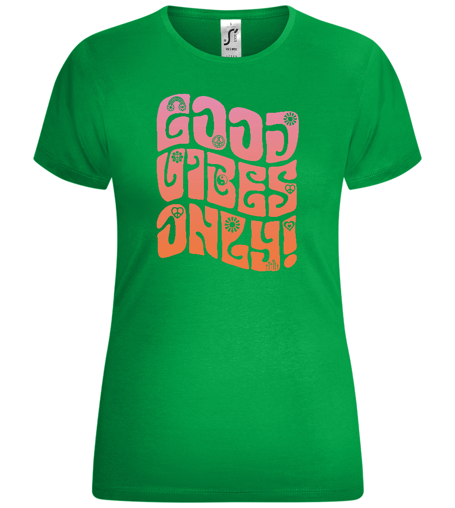 Good Vibes Only Gradient Design - Comfort women's t-shirt_MEADOW GREEN_front